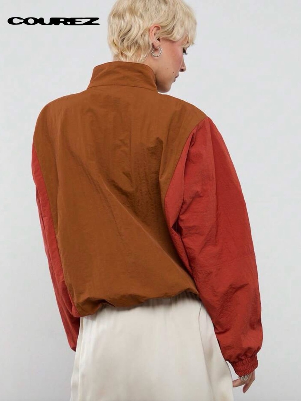 Course Two-Tone Rust Windbreaker Jacket - Picture 2 of 4
